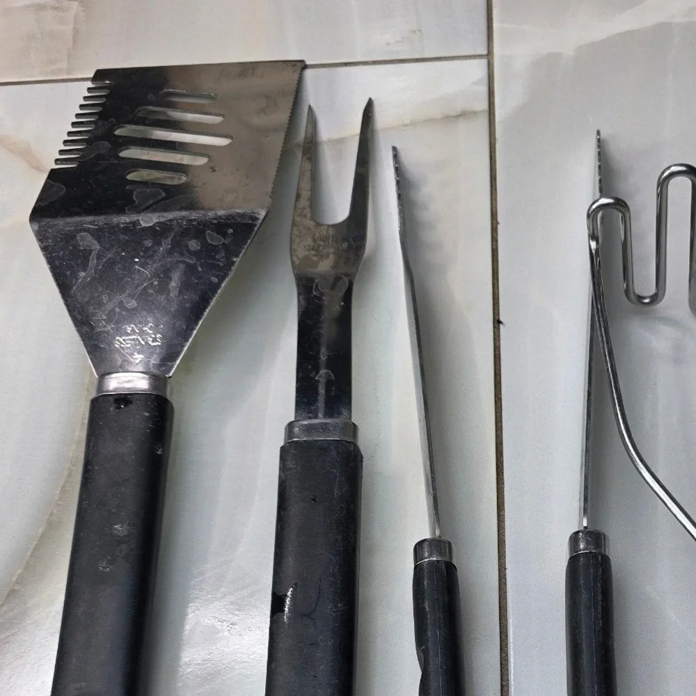 Mixed Kitchen Utensil Set IKEA Potato Masher OXO Tongs BBQ Spatula Fork 5pc P4